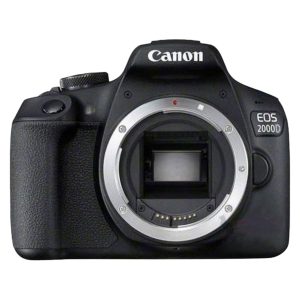 دوربین DSLR کانن مدل EOS 2000D، حسگر APS-C با دقت موثر 24.1 مگاپیکسل، عکاسی پیاپی 3 فریم‌بر‌ثانیه، فیلم‌برداری با رزولوشن Full HD و HD، نمایشگر ثابت